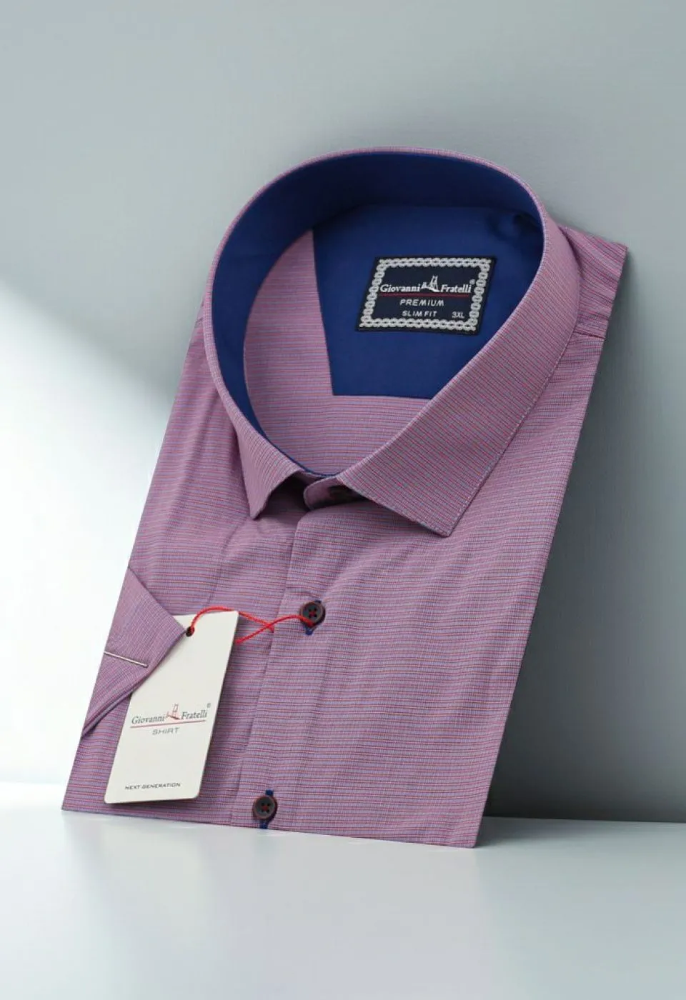 Büyük Beden Slim Fit Kısa Kol Desenli Erkek Gömlek 4GMK311702009