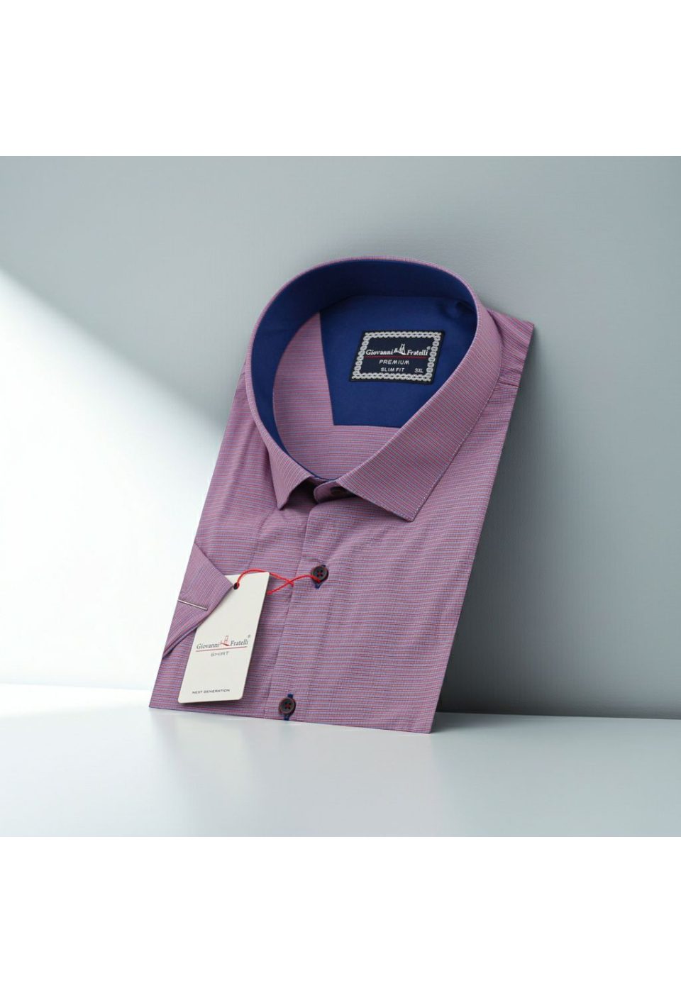 Büyük Beden Slim Fit Kısa Kol Desenli Erkek Gömlek 4GMK311702009 - Giovanni Fratelli