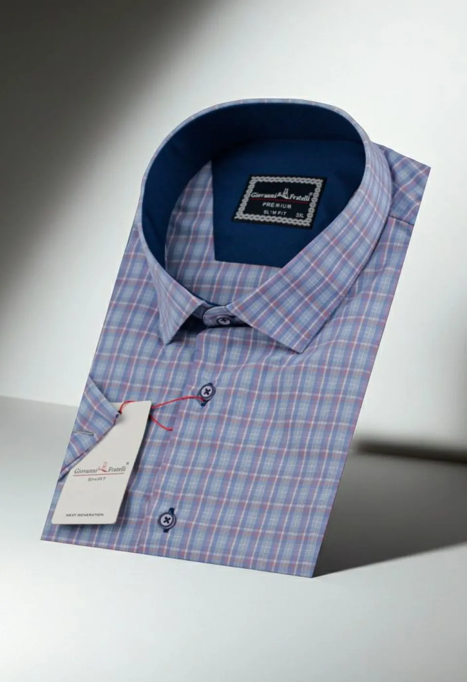 Büyük Beden Slim Fit Kısa Kol Desenli Erkek Gömlek 4GMK311703001
