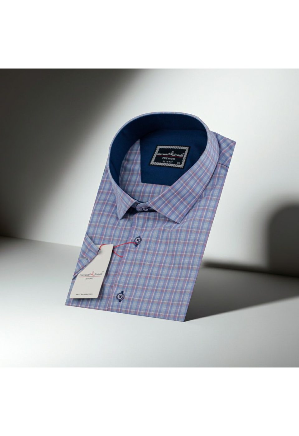 1703 BT CR K 001 Büyük Beden Slim Fit Kısa Kol Desenli Erkek Gömlek 4GMK311703001 - Giovanni Fratelli