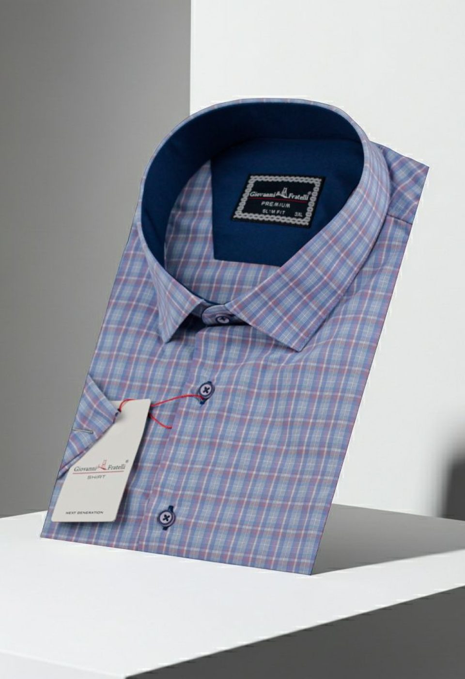 Büyük Beden Slim Fit Kısa Kol Desenli Erkek Gömlek 4GMK311703001