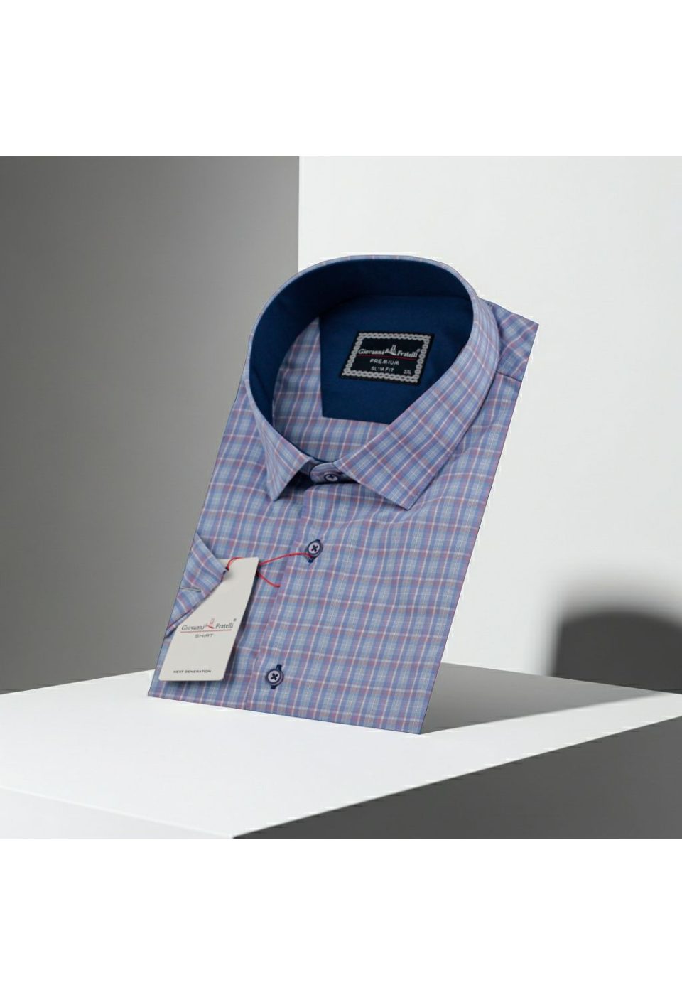 1703 BT CR K 001 Büyük Beden Slim Fit Kısa Kol Desenli Erkek Gömlek 4GMK311703001 - Giovanni Fratelli