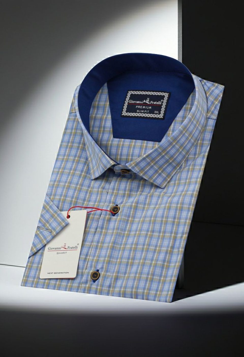 Büyük Beden Slim Fit Kısa Kol Desenli Erkek Gömlek 4GMK311703002