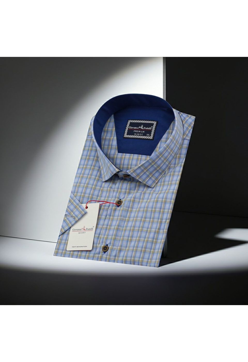 1703 BT CR K 002 Büyük Beden Slim Fit Kısa Kol Desenli Erkek Gömlek 4GMK311703002 - Giovanni Fratelli