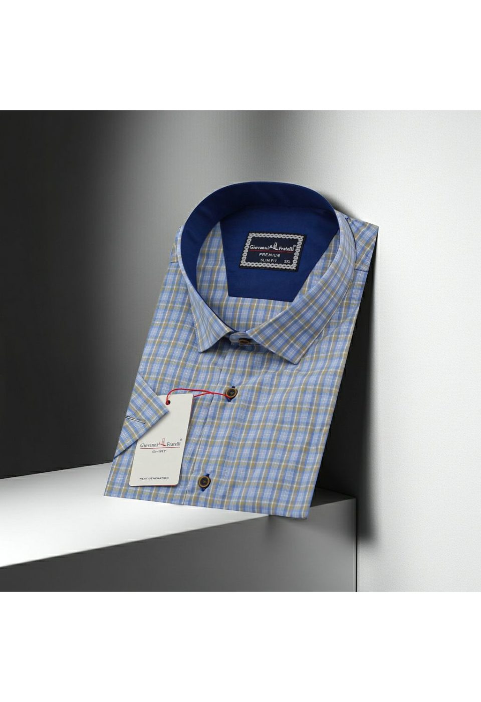 1703 BT CR K 002 Büyük Beden Slim Fit Kısa Kol Desenli Erkek Gömlek 4GMK311703002 - Giovanni Fratelli