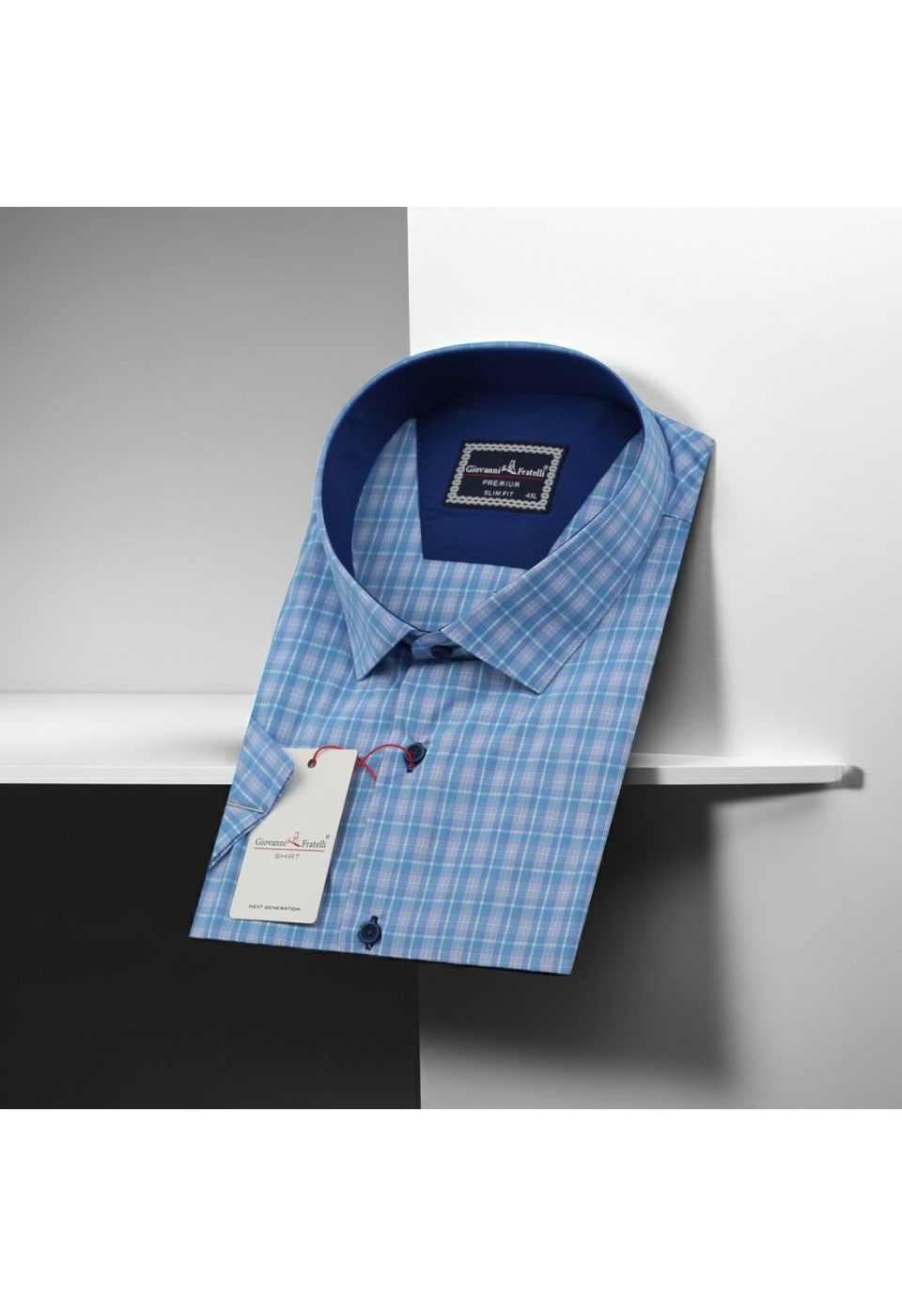 1703 BT CR K 004 Büyük Beden Slim Fit Kısa Kol Desenli Erkek Gömlek 4GMK311703004 - Giovanni Fratelli