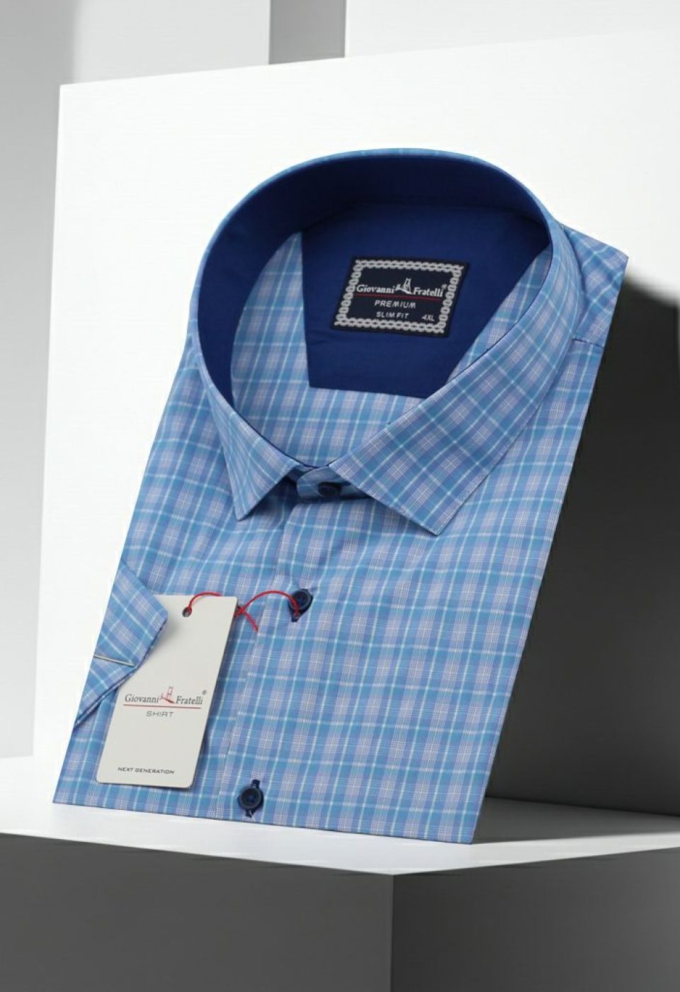 Büyük Beden Slim Fit Kısa Kol Desenli Erkek Gömlek 4GMK311703004