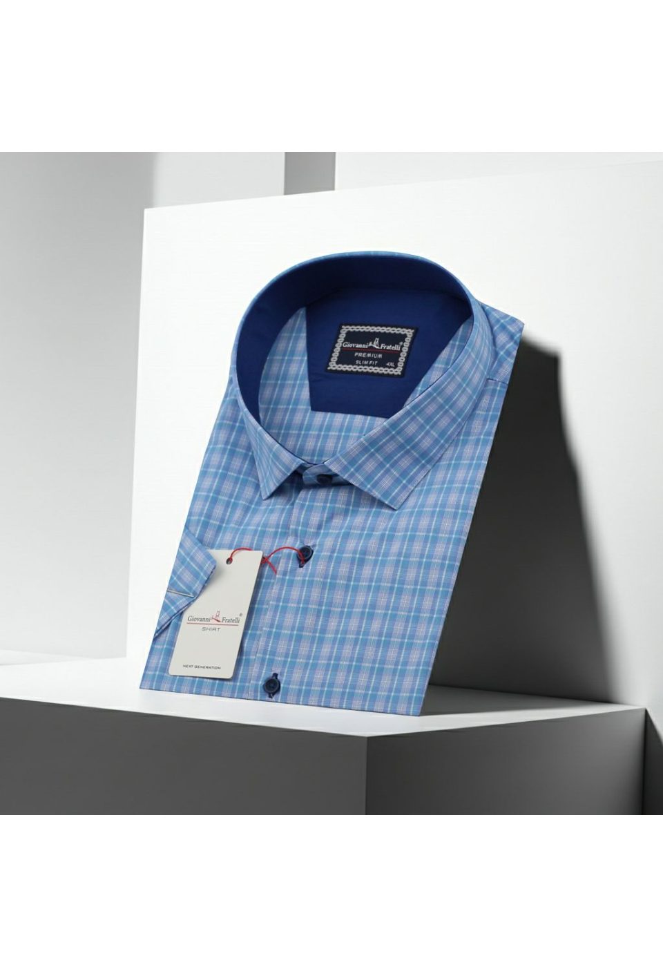 1703 BT CR K 004 Büyük Beden Slim Fit Kısa Kol Desenli Erkek Gömlek 4GMK311703004 - Giovanni Fratelli