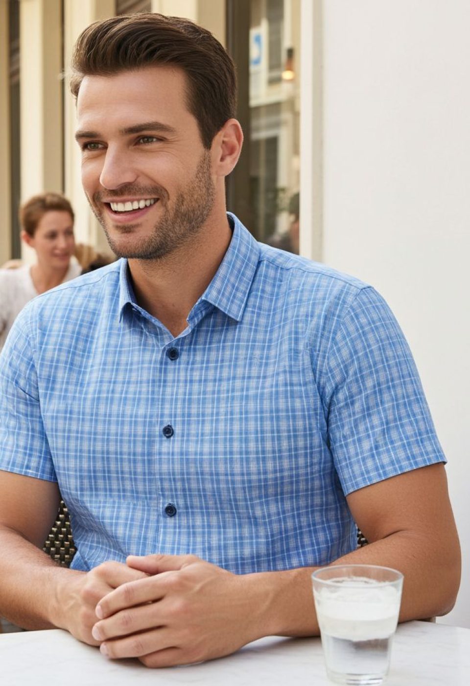 1703 BT CR K 004 Büyük Beden Slim Fit Kısa Kol Desenli Erkek Gömlek 4GMK311703004 - Giovanni Fratelli