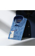 Slim Fit Kısa Kol Desenli Sıcak Baskı Erkek Gömlek 3GMK311716002