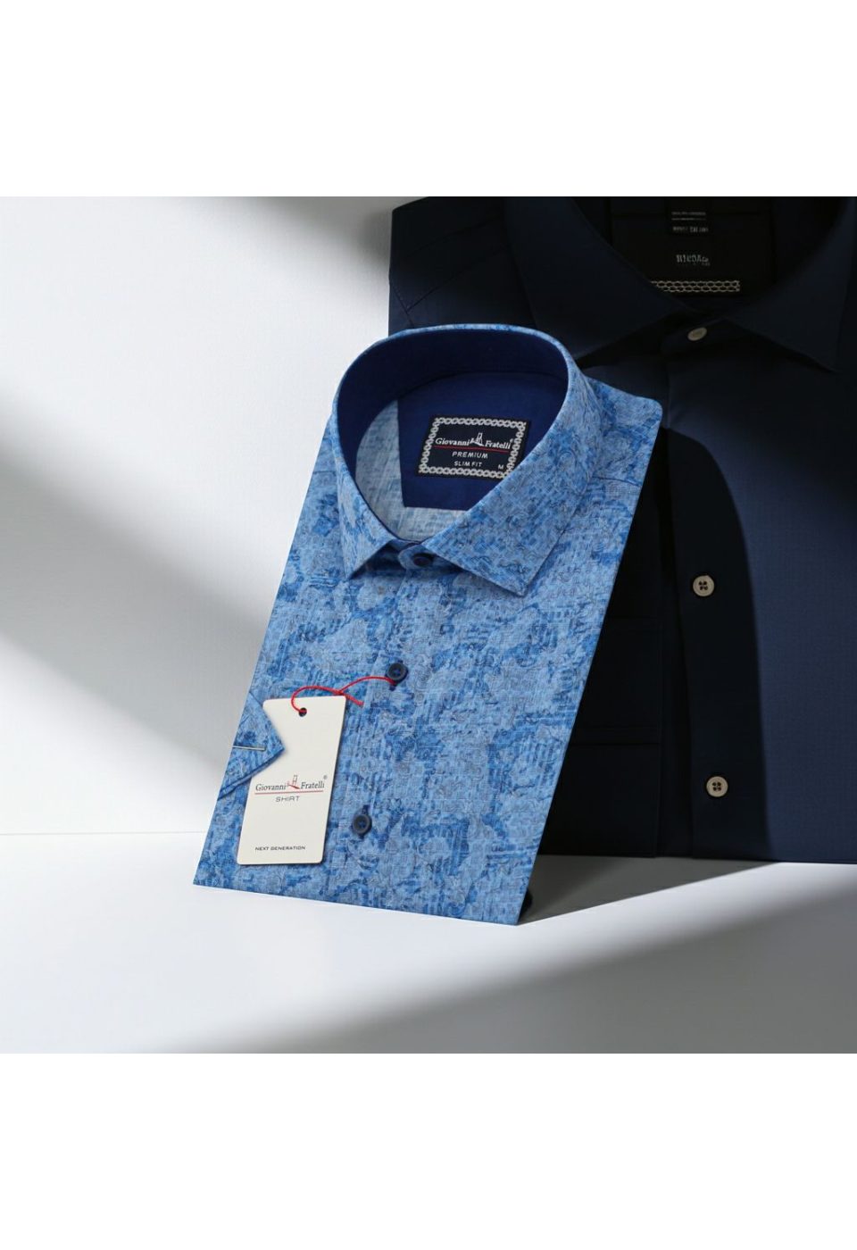 Slim Fit Kısa Kol Desenli Sıcak Baskı Erkek Gömlek 3GMK311716002 - Giovanni Fratelli