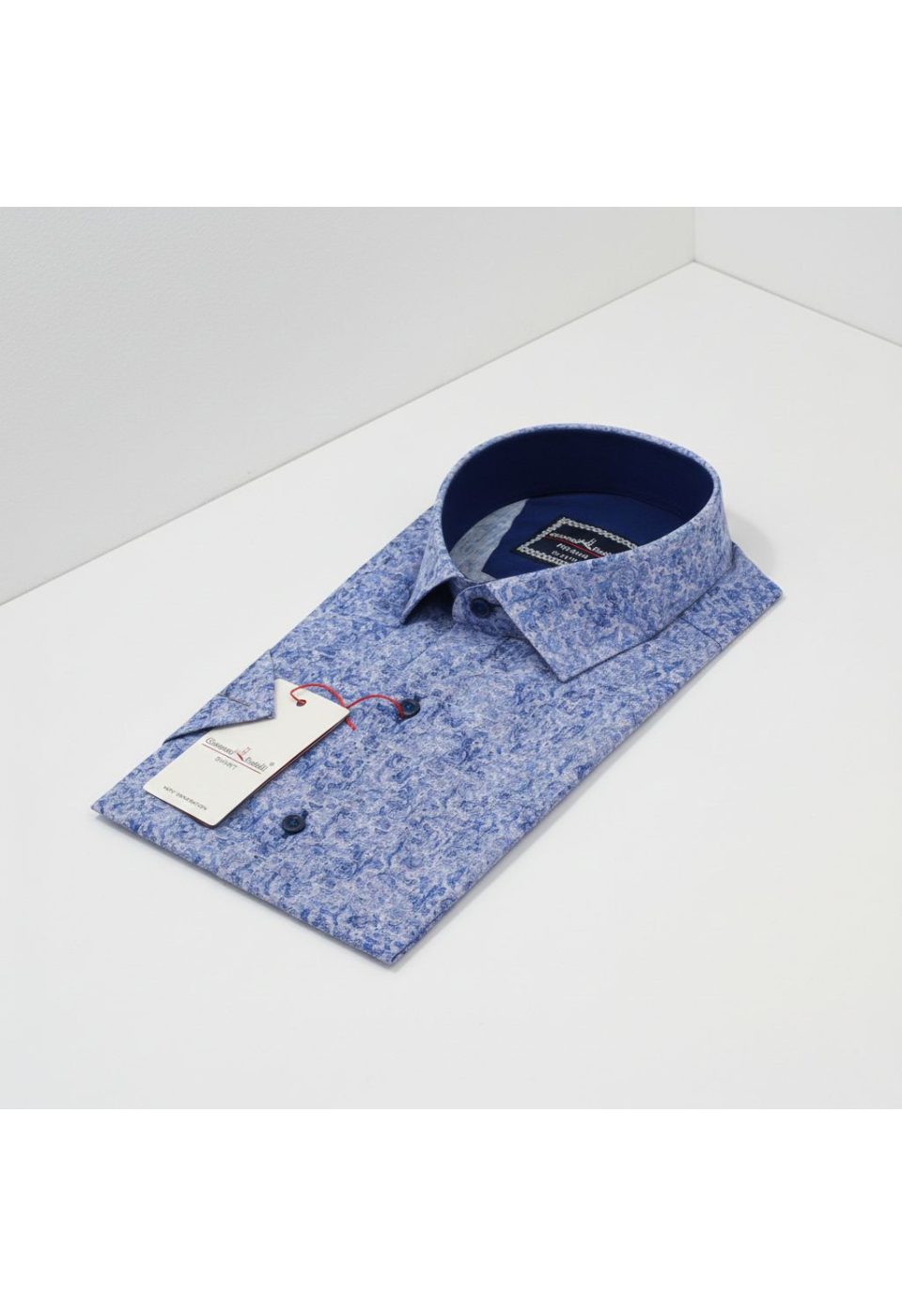 Slim Fit Kısa Kol Desenli Sıcak Baskı Erkek Gömlek 3GMK311716003 - Giovanni Fratelli