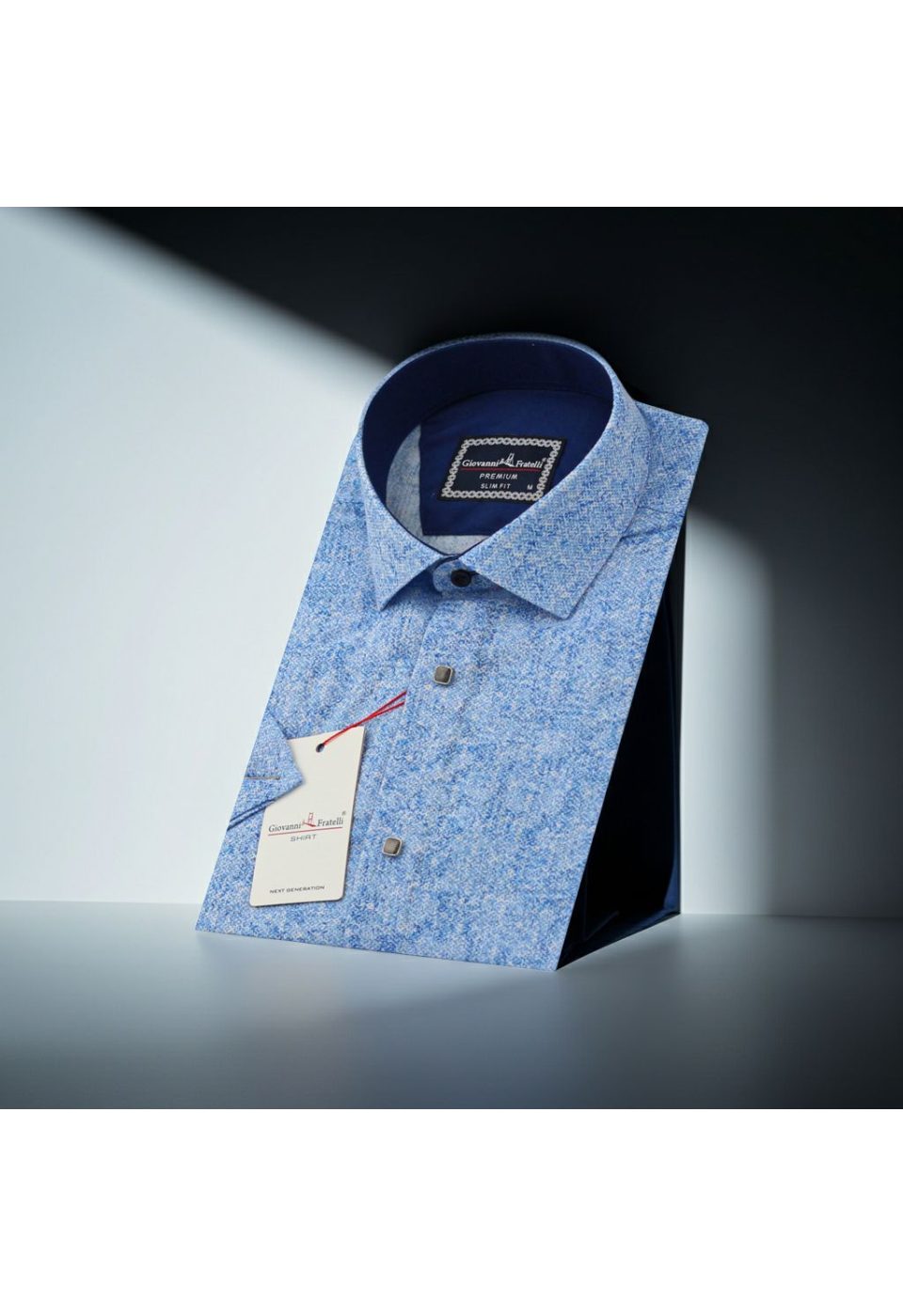 Slim Fit Kısa Kol Desenli Sıcak Baskı Erkek Gömlek 3GMK311719002 - Giovanni Fratelli