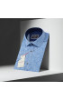 Slim Fit Kısa Kol Desenli Sıcak Baskı Erkek Gömlek 3GMK311719002