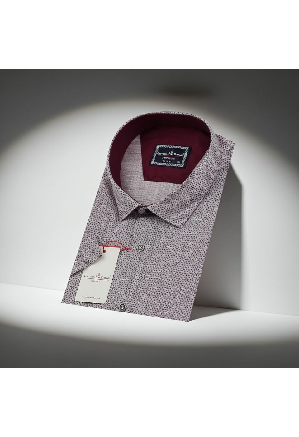 1723 BT CR K 003 Büyük Beden Slim Fit Kısa Kol Desenli Erkek Gömlek 4GMK311723003 - Giovanni Fratelli