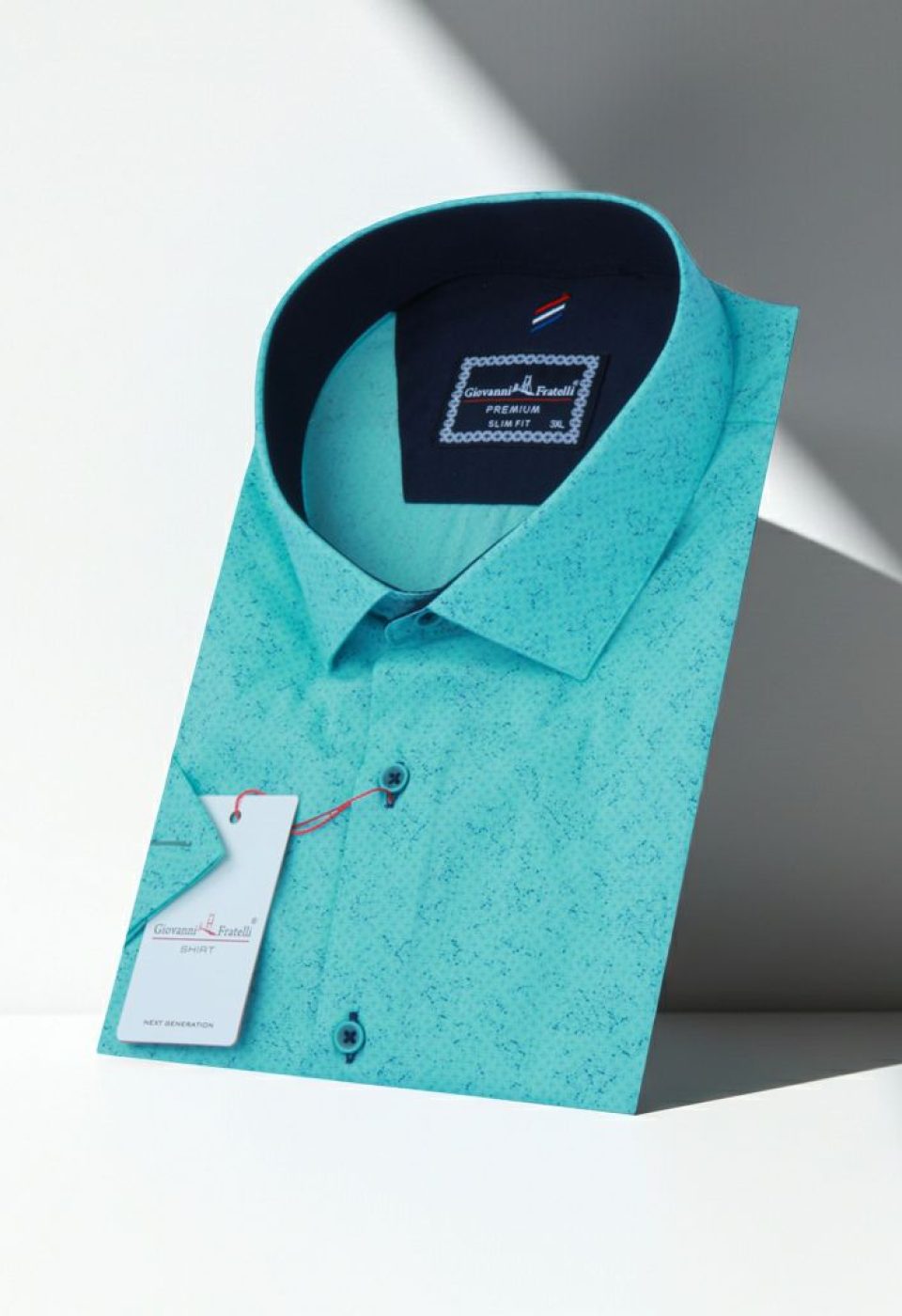 Büyük Beden Slim Fit Kısa Kol Desenli Erkek Gömlek 4GMK311726004