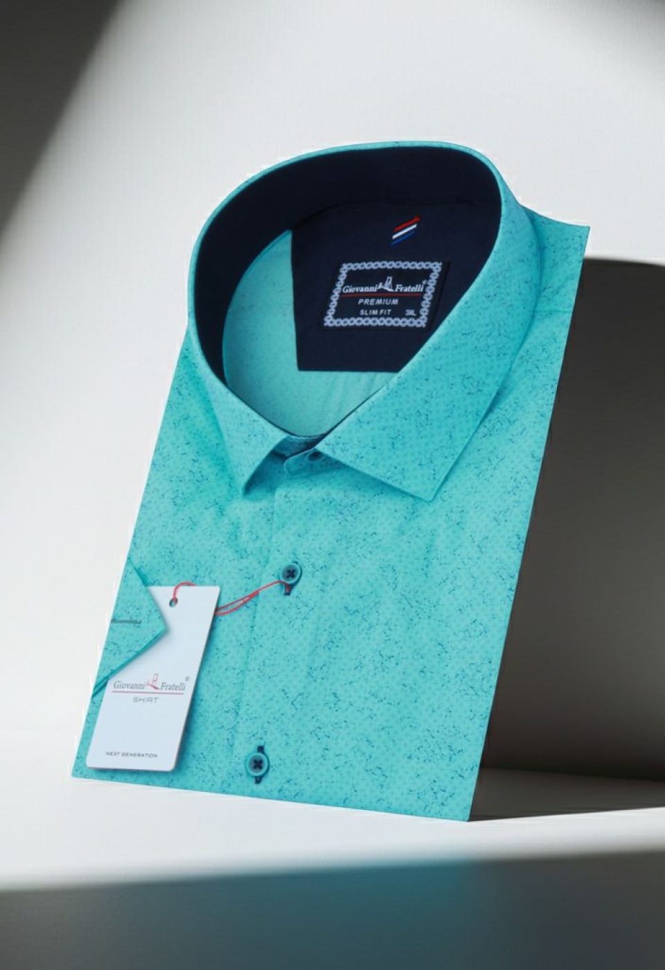 Büyük Beden Slim Fit Kısa Kol Desenli Erkek Gömlek 4GMK311726004