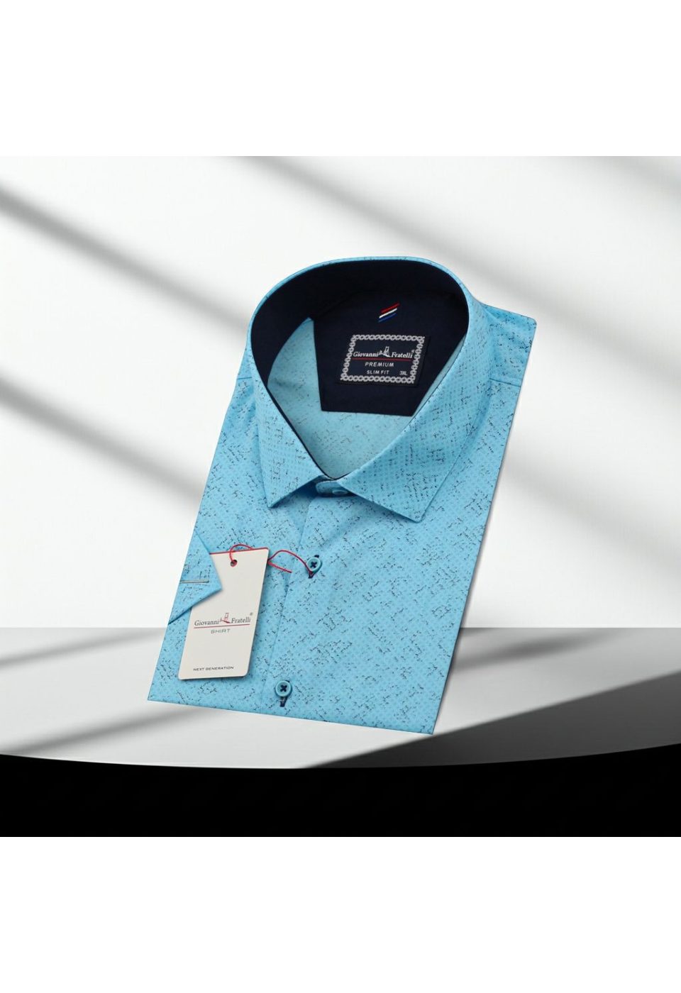 Büyük Beden Slim Fit Kısa Kol Desenli Erkek Gömlek 4GMK311726005 - Giovanni Fratelli