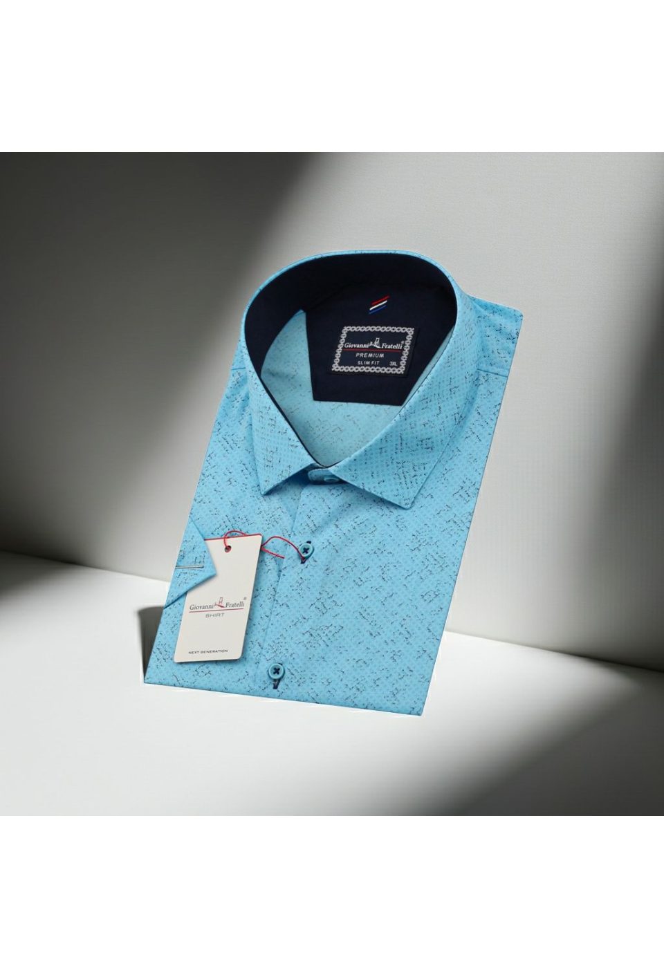 Büyük Beden Slim Fit Kısa Kol Desenli Erkek Gömlek 4GMK311726005 - Giovanni Fratelli