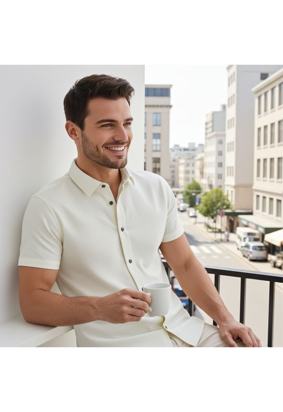 Büyük Beden Slim Fit Kısa Kol Desenli Erkek Gömlek 4GMK311727002 - Giovanni Fratelli
