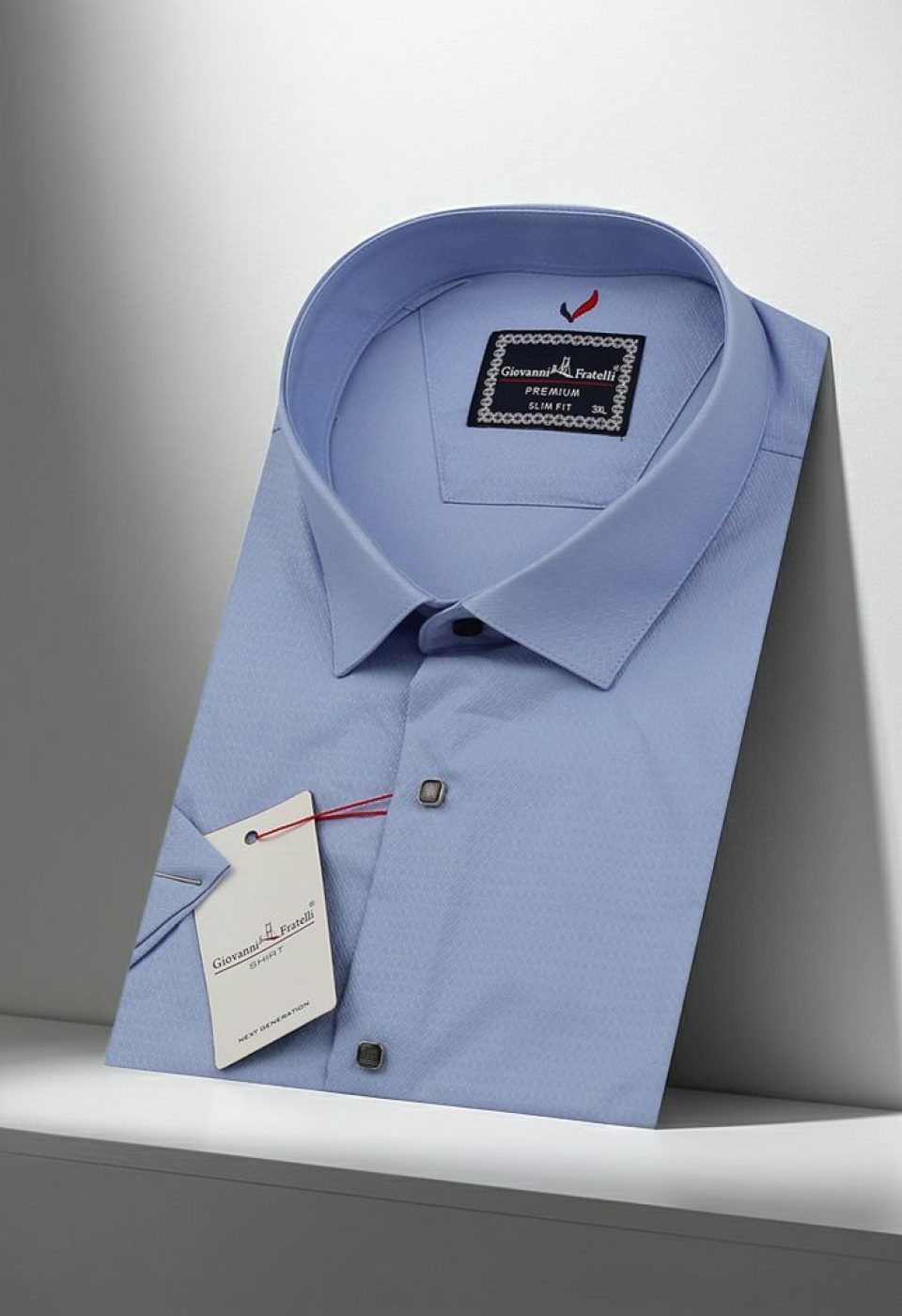 Büyük Beden Slim Fit Kısa Kol Desenli Erkek Gömlek 4GMK311727003