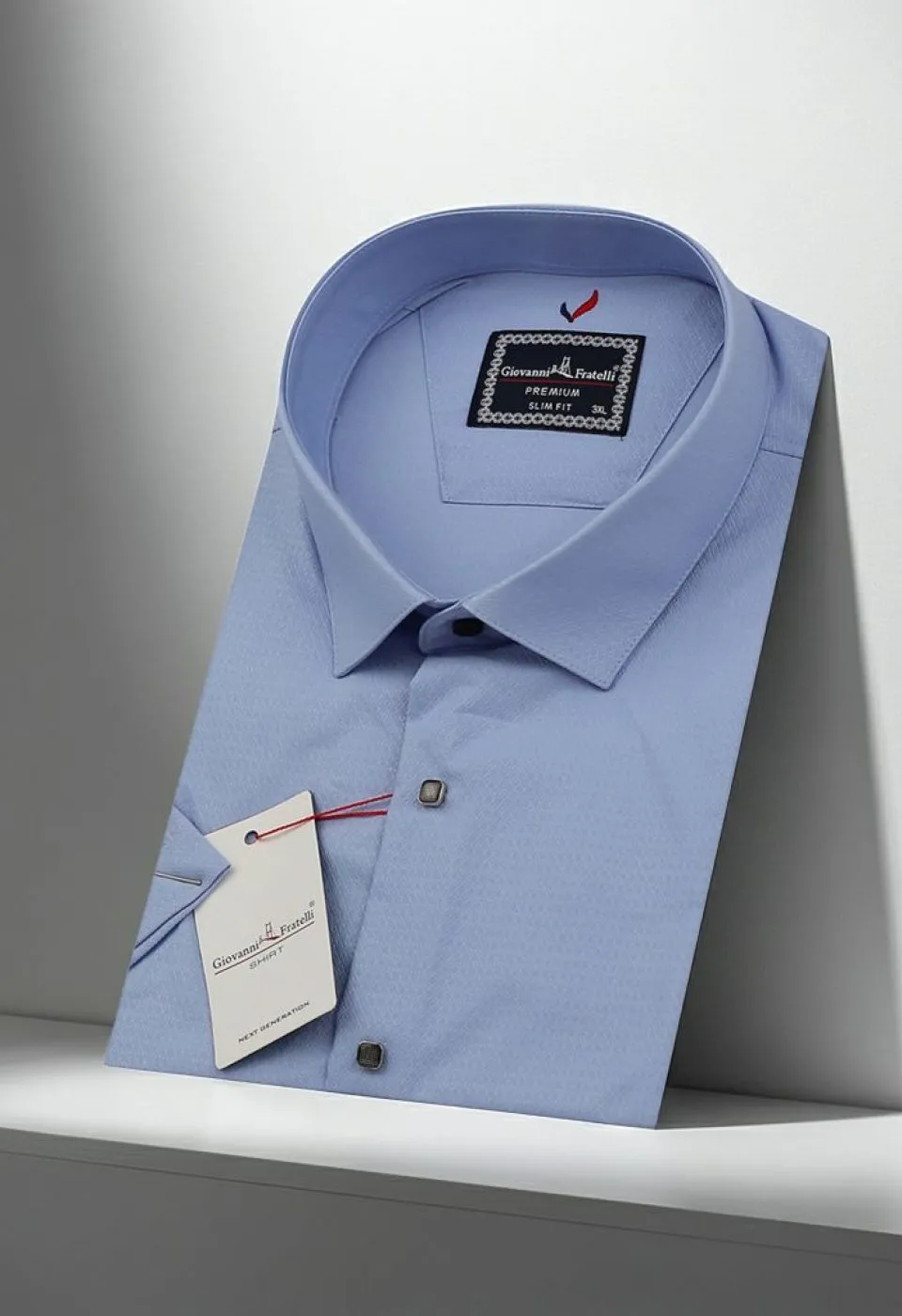 Büyük Beden Slim Fit Kısa Kol Desenli Erkek Gömlek 4GMK311727003