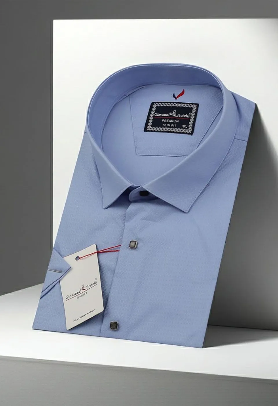 Büyük Beden Slim Fit Kısa Kol Desenli Erkek Gömlek 4GMK311727003