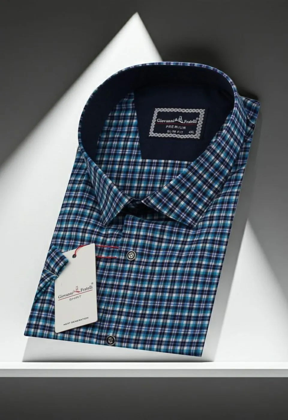 Büyük Beden Slim Fit Kısa Kol Desenli Erkek Gömlek 4GMK311731001