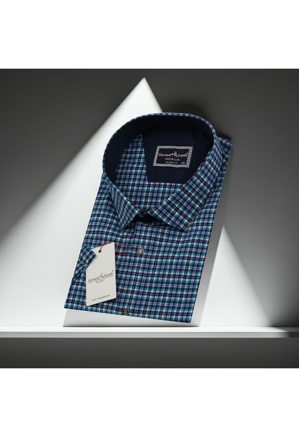 1731 BT CR K 001 Büyük Beden Slim Fit Kısa Kol Desenli Erkek Gömlek 4GMK311731001 - Giovanni Fratelli