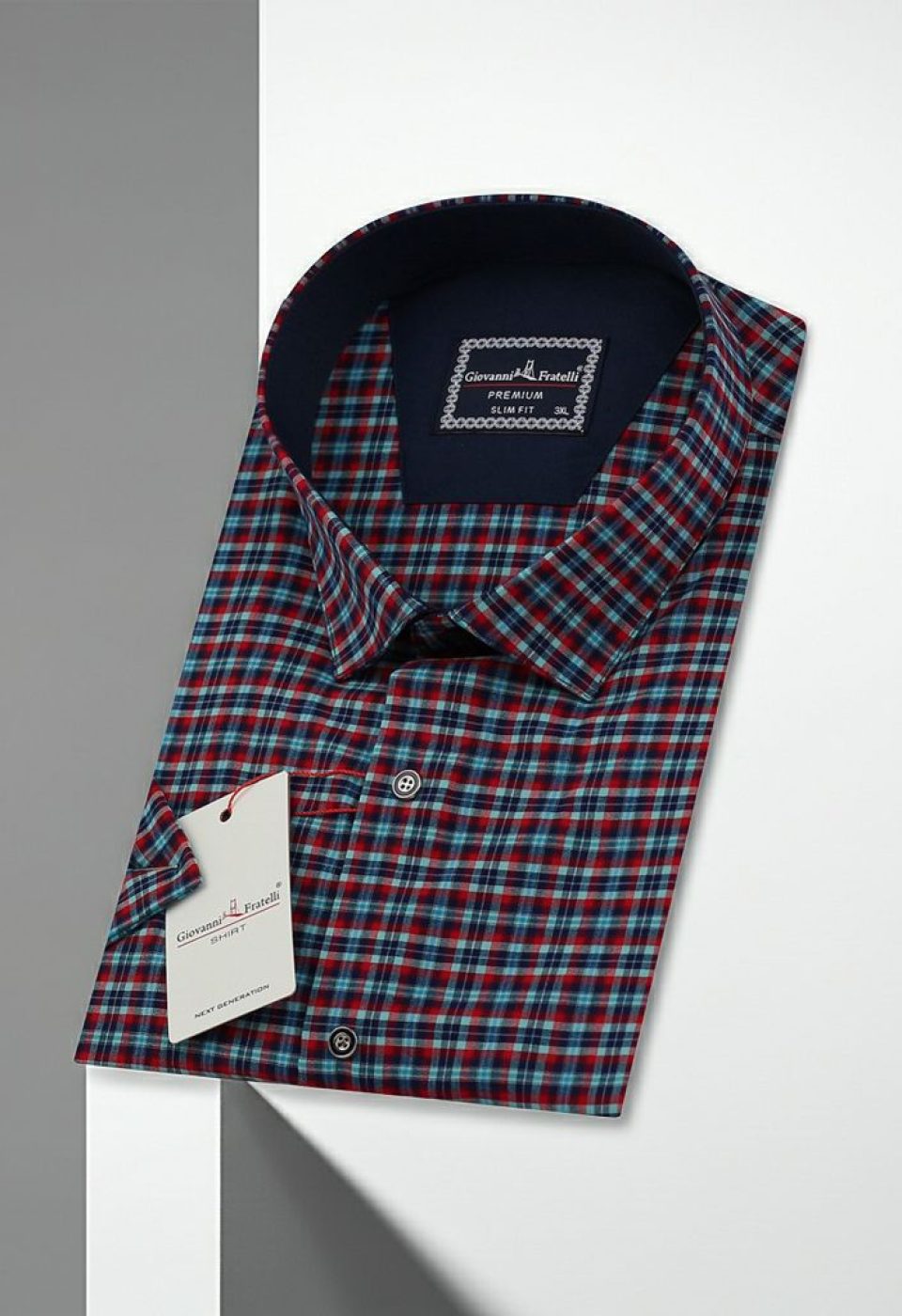 Büyük Beden Slim Fit Kısa Kol Desenli Erkek Gömlek 4GMK311731004