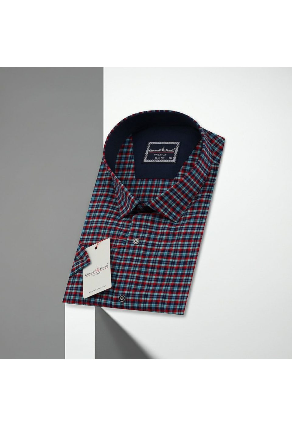 Büyük Beden Slim Fit Kısa Kol Desenli Erkek Gömlek 4GMK311731004 - Giovanni Fratelli