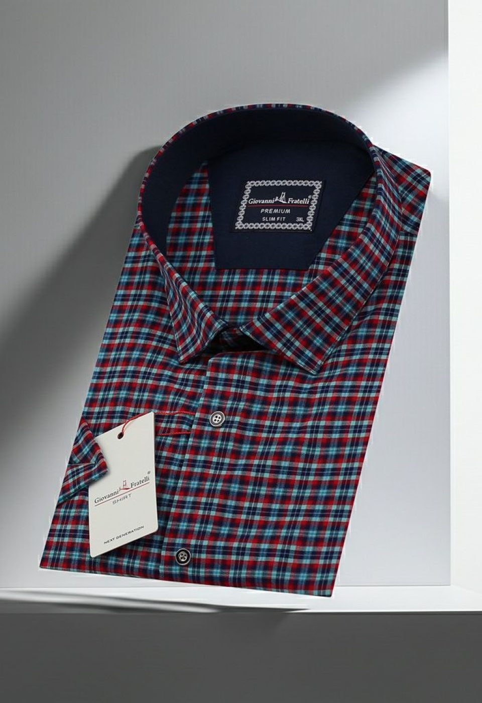 Büyük Beden Slim Fit Kısa Kol Desenli Erkek Gömlek 4GMK311731004
