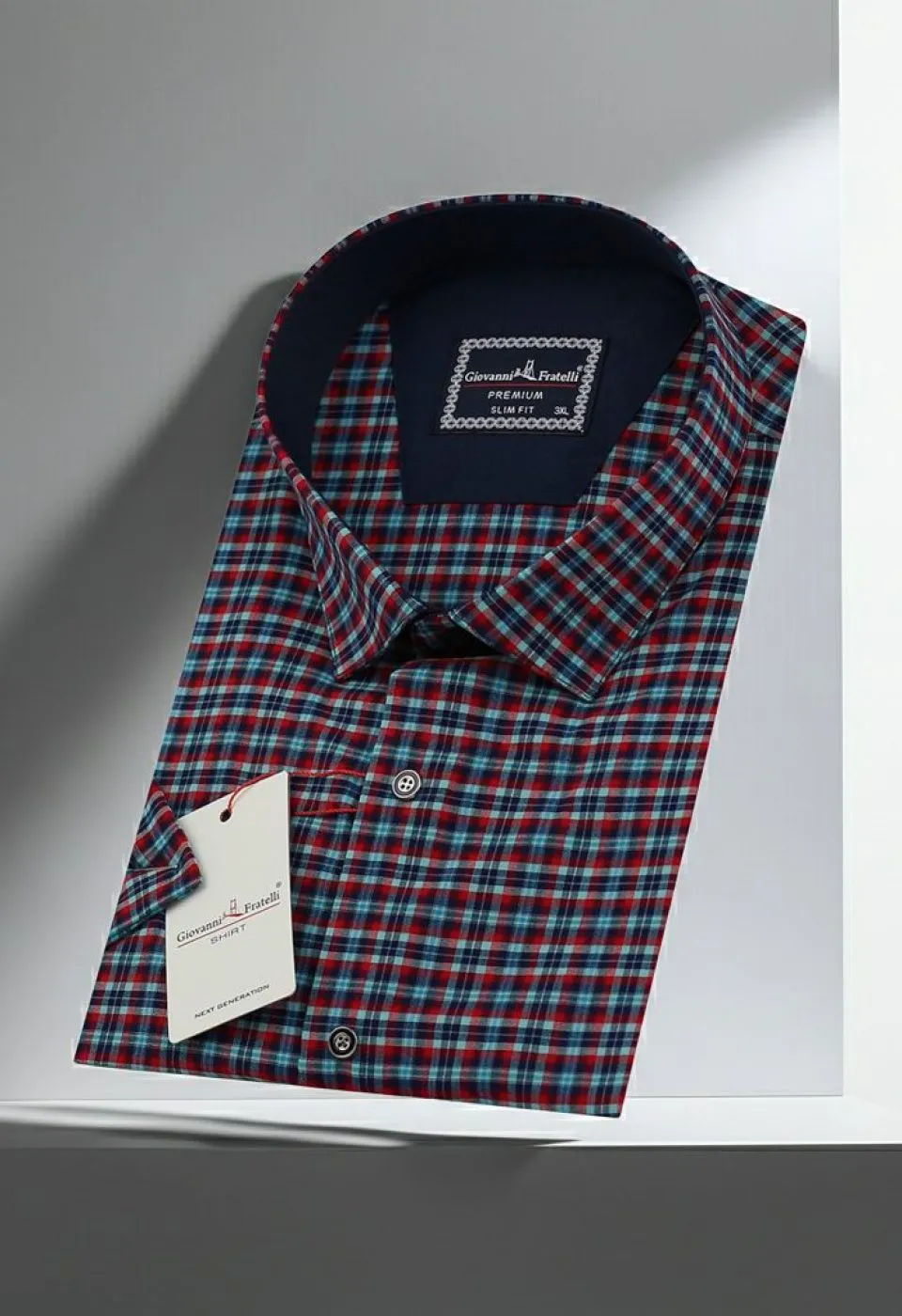 Büyük Beden Slim Fit Kısa Kol Desenli Erkek Gömlek 4GMK311731004