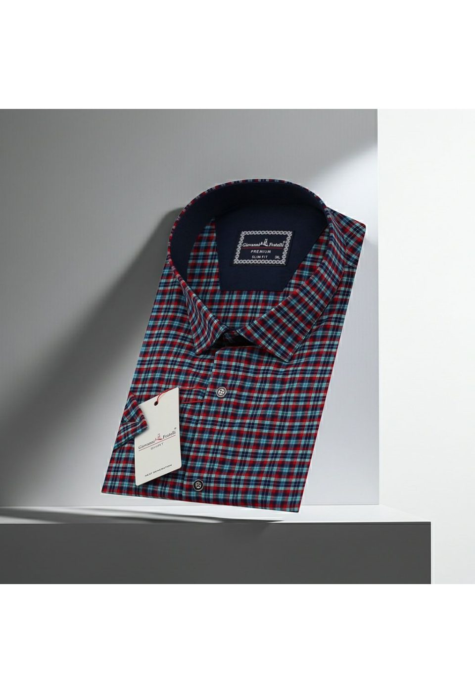 Büyük Beden Slim Fit Kısa Kol Desenli Erkek Gömlek 4GMK311731004 - Giovanni Fratelli