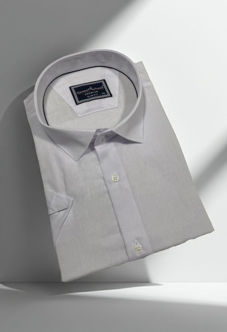Büyük Beden Slim Fit Kısa Kol Desenli Erkek Gömlek 4GMK311740001