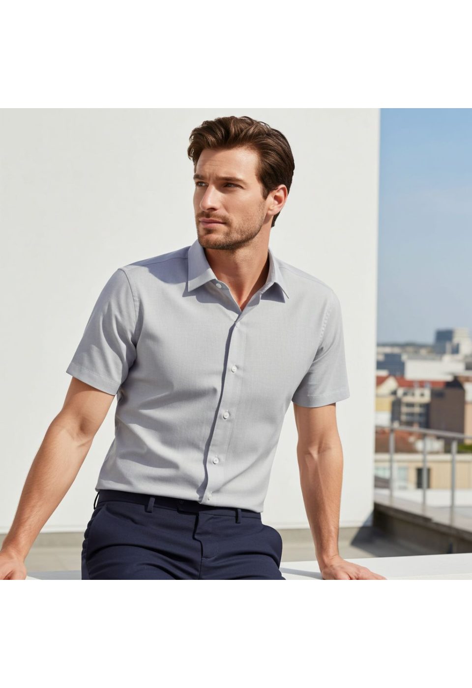 Büyük Beden Slim Fit Kısa Kol Desenli Erkek Gömlek 4GMK311740001 - Giovanni Fratelli