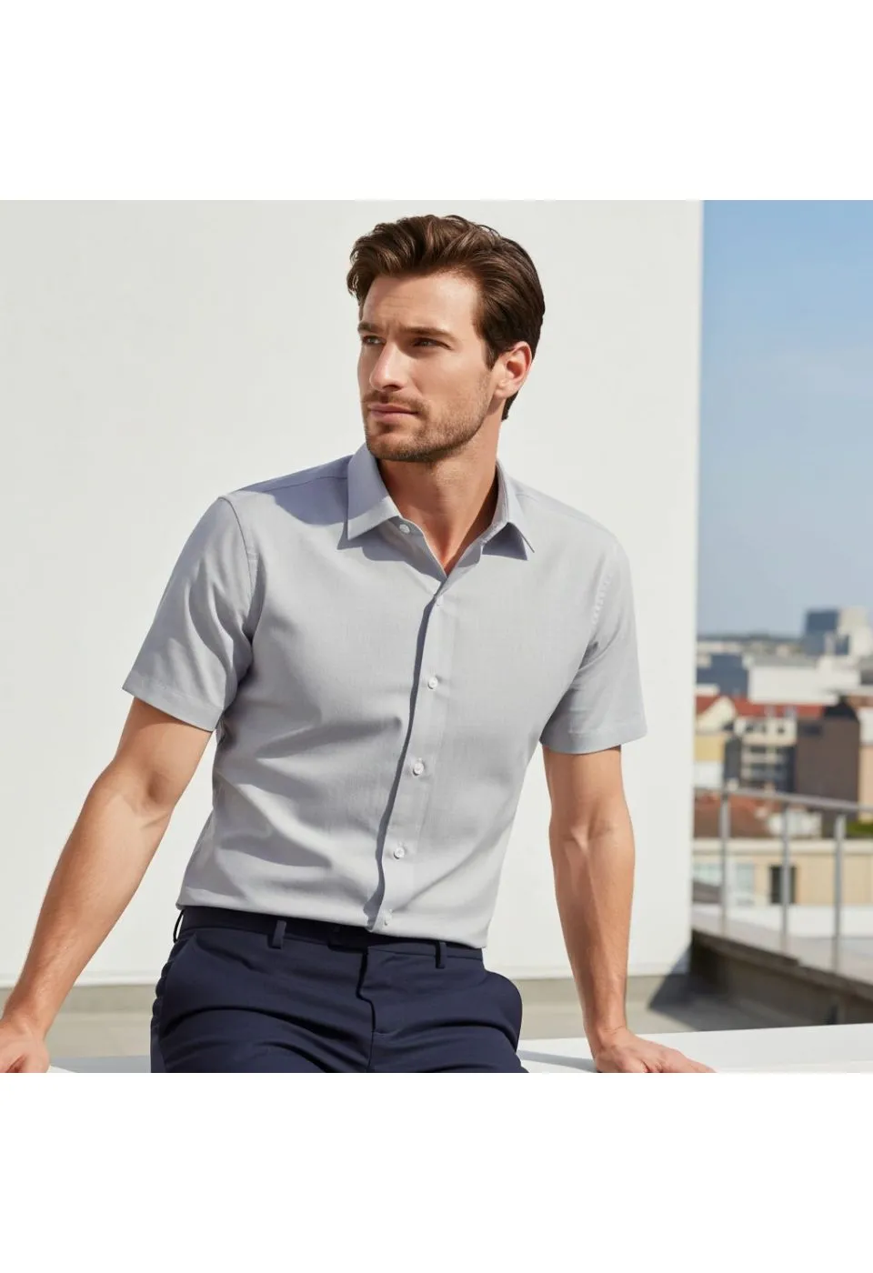 Büyük Beden Slim Fit Kısa Kol Desenli Erkek Gömlek 4GMK311740001 - Giovanni Fratelli