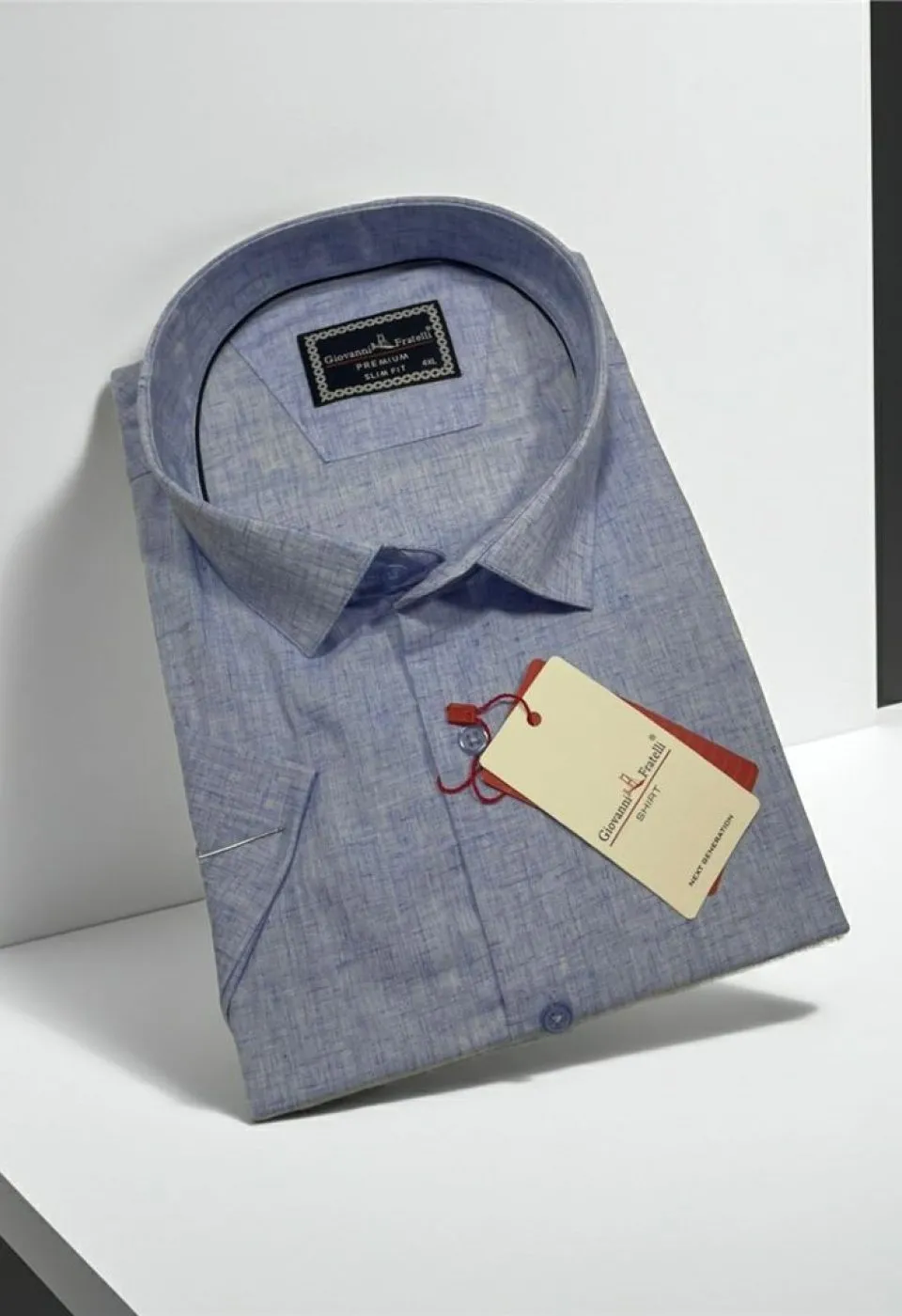 Büyük Beden Slim Fit Kısa Kol Desenli Erkek Gömlek 4GMK311740002