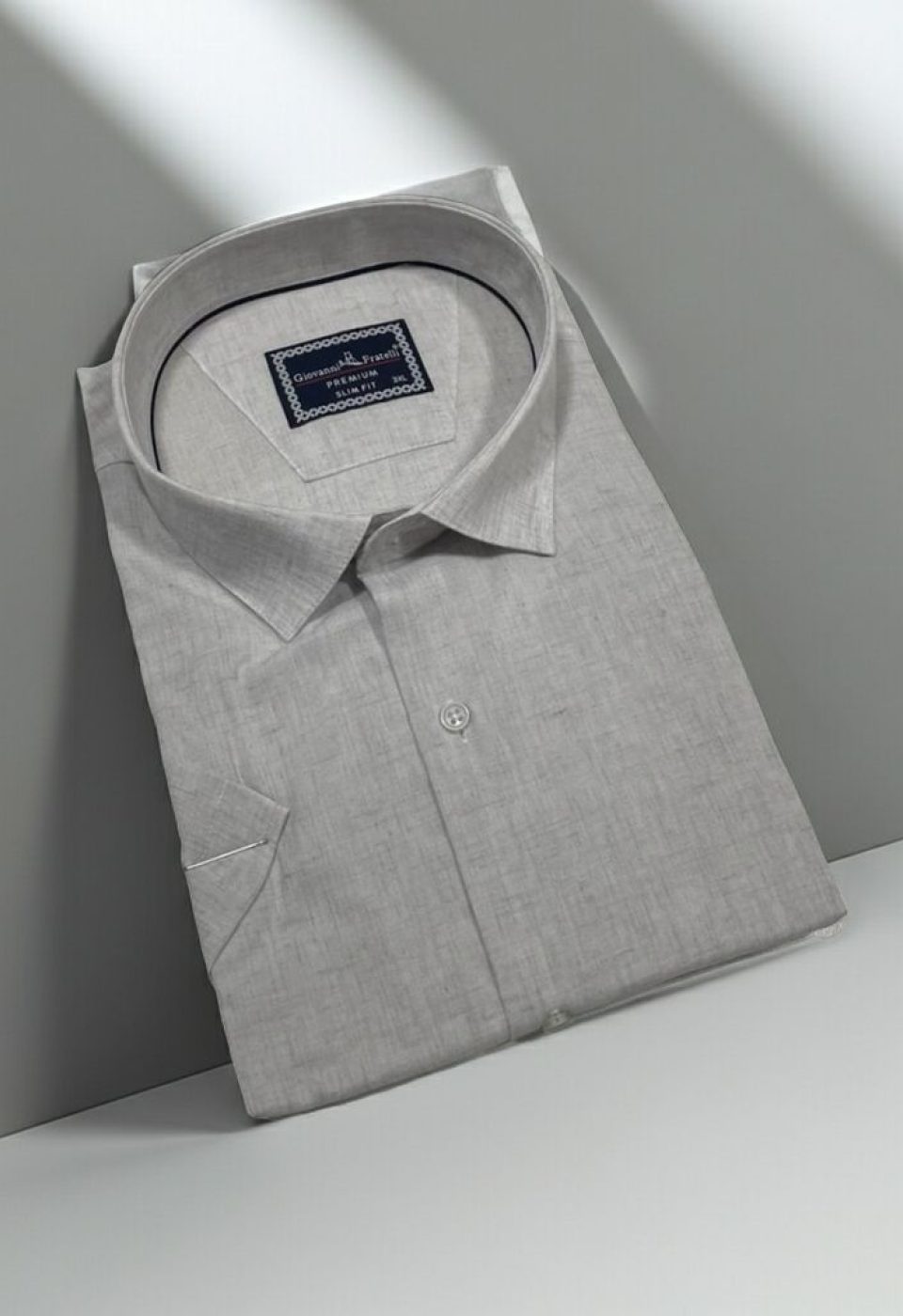 Büyük Beden Slim Fit Kısa Kol Desenli Erkek Gömlek 4GMK311740003