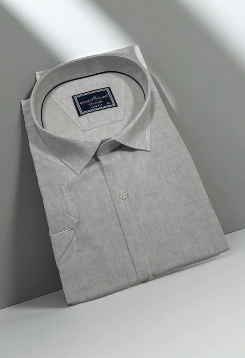 Büyük Beden Slim Fit Kısa Kol Desenli Erkek Gömlek 4GMK311740003