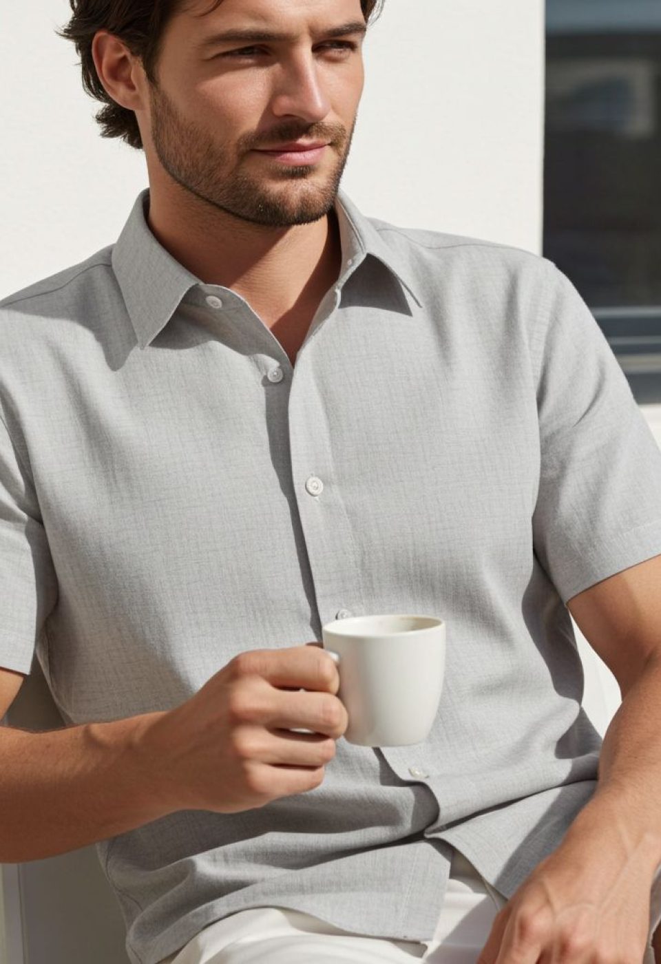 Büyük Beden Slim Fit Kısa Kol Desenli Erkek Gömlek 4GMK311740003 - Giovanni Fratelli