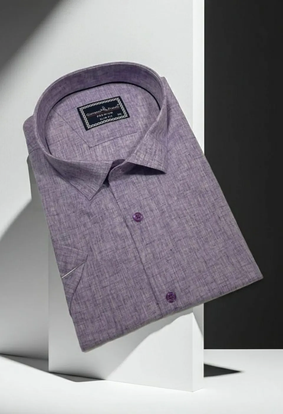 Büyük Beden Slim Fit Kısa Kol Desenli Erkek Gömlek 4GMK311740004