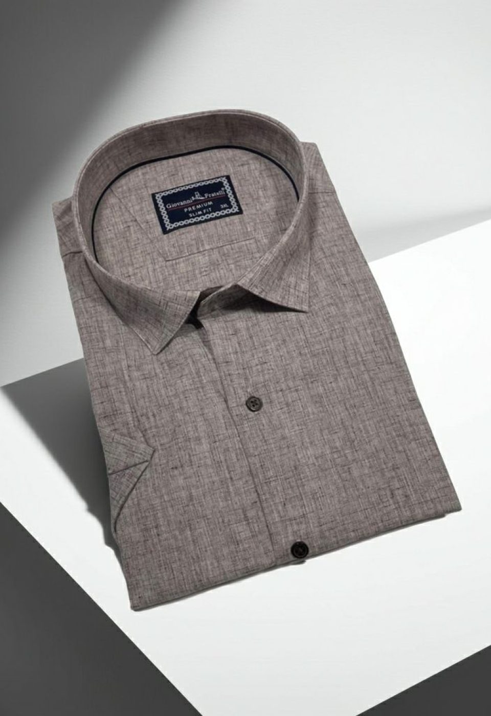 Büyük Beden Slim Fit Kısa Kol Desenli Erkek Gömlek 4GMK311740010