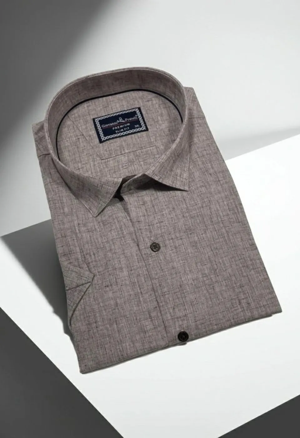 Büyük Beden Slim Fit Kısa Kol Desenli Erkek Gömlek 4GMK311740010
