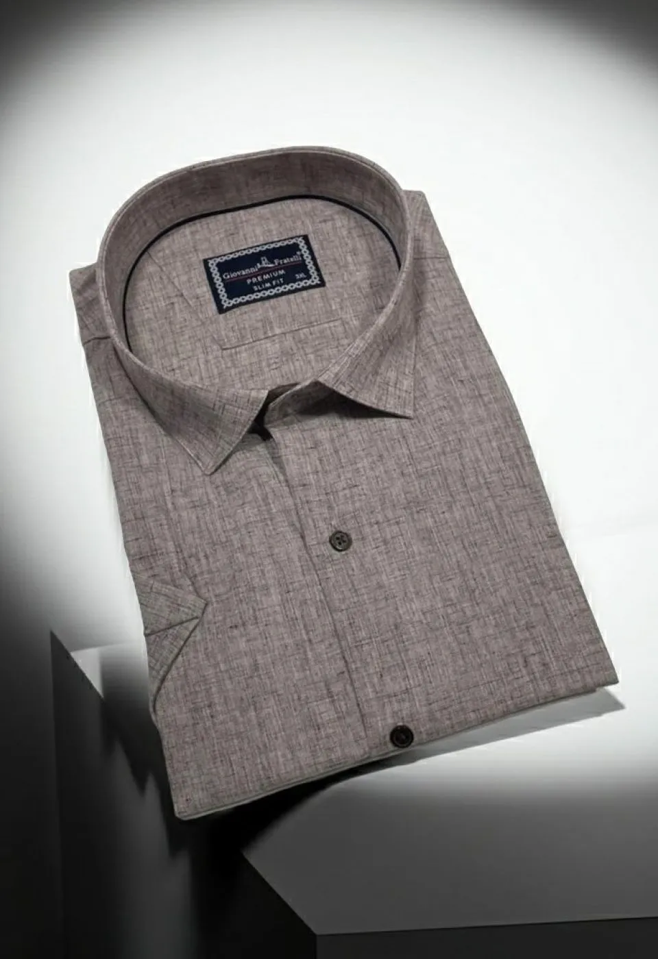 Büyük Beden Slim Fit Kısa Kol Desenli Erkek Gömlek 4GMK311740010