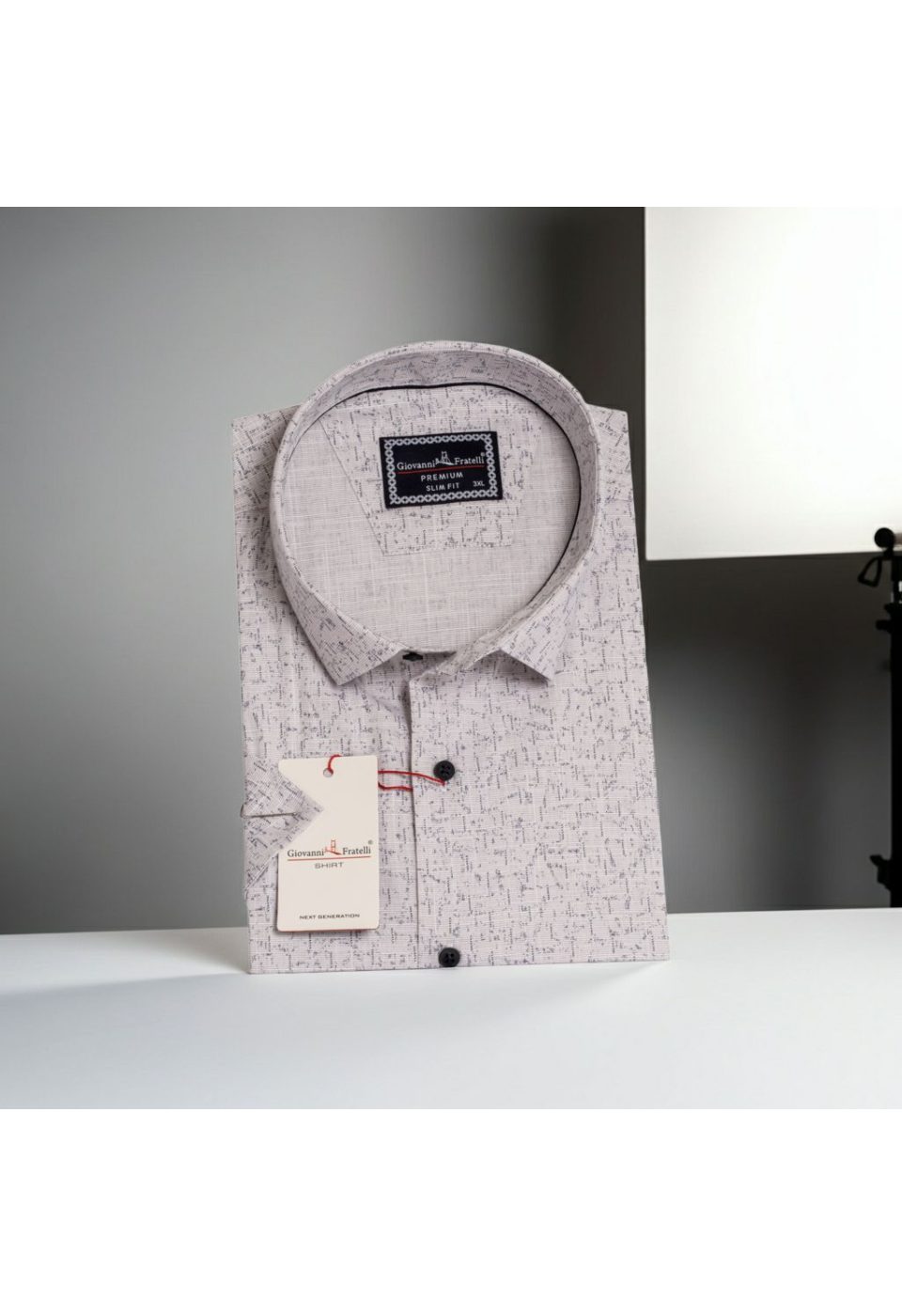 Büyük Beden Slim Fit Kısa Kol Desenli Erkek Gömlek 4GMK311741003 - Giovanni Fratelli