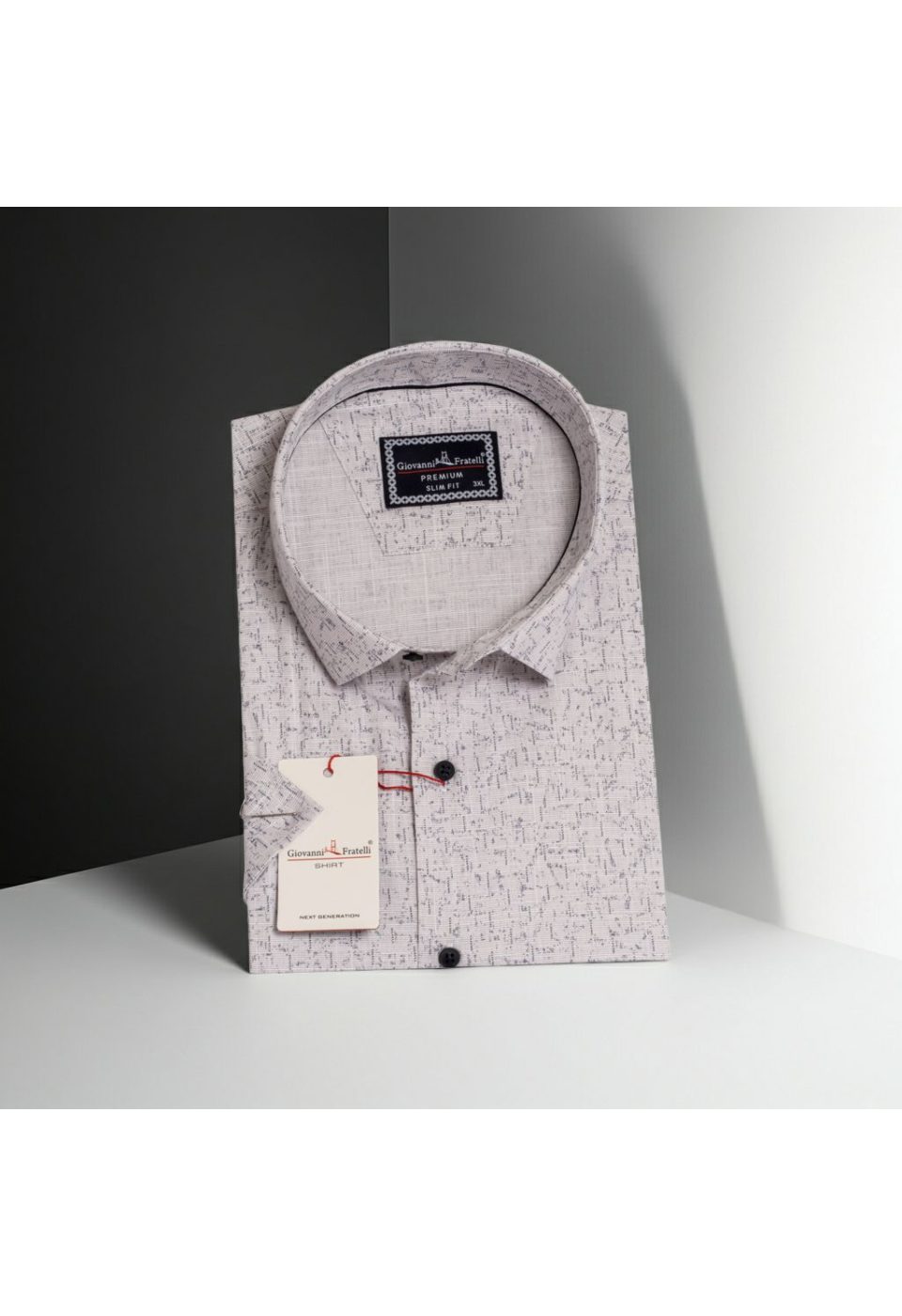 Büyük Beden Slim Fit Kısa Kol Desenli Erkek Gömlek 4GMK311741003 - Giovanni Fratelli