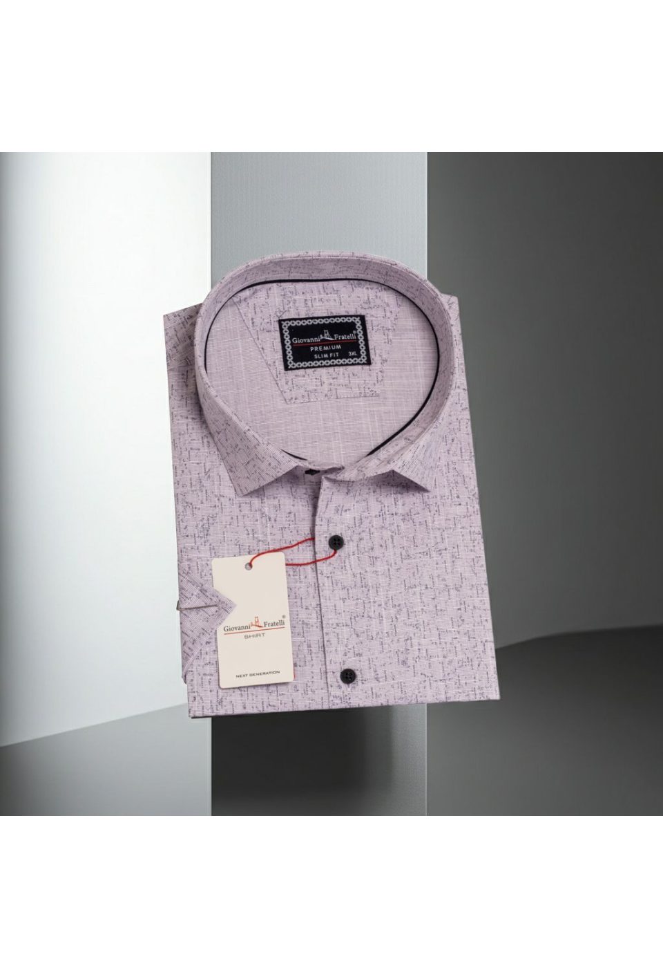 Büyük Beden Slim Fit Kısa Kol Desenli Erkek Gömlek 4GMK311741004 - Giovanni Fratelli