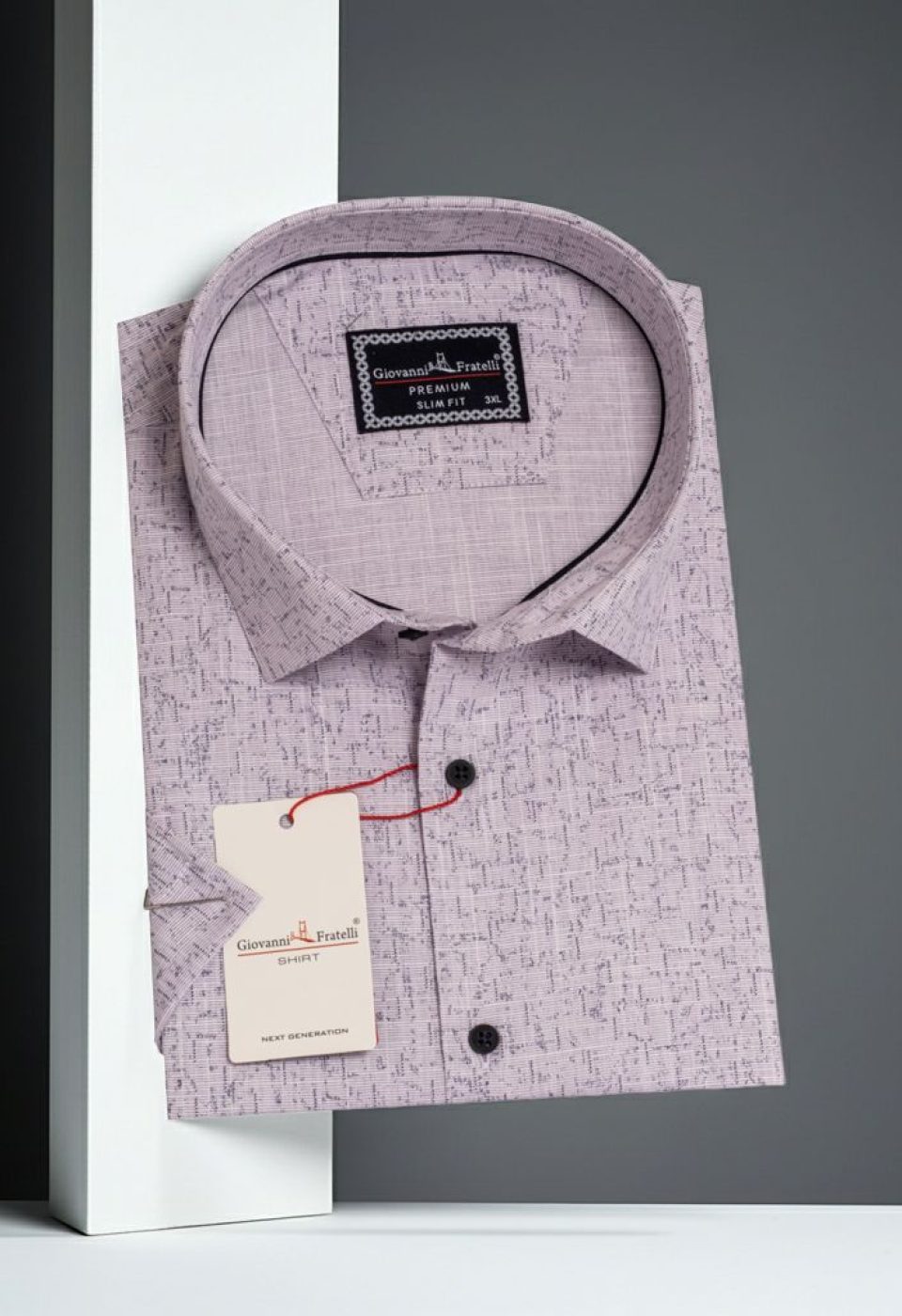 Büyük Beden Slim Fit Kısa Kol Desenli Erkek Gömlek 4GMK311741004 - Giovanni Fratelli