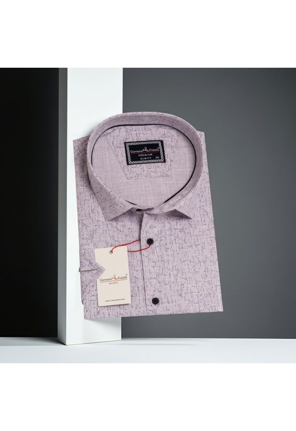 Büyük Beden Slim Fit Kısa Kol Desenli Erkek Gömlek 4GMK311741004 - Giovanni Fratelli